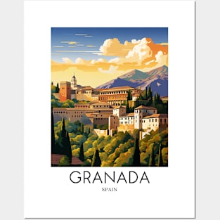 A Pop Art Travel Print of Granada - Spain Posters and Art